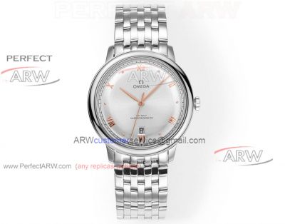 Best replica BLS factory Swiss 8800 Omega De Ville white face stainless steel watch 